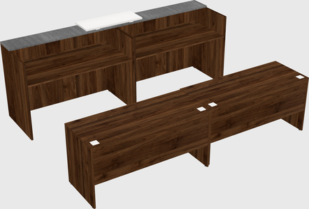 Shared u-shaped reception desks