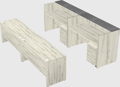 Shared u-shaped reception desks