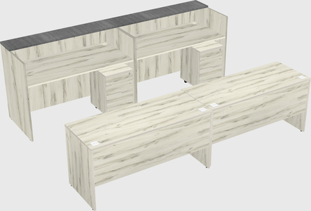 Shared u-shaped reception desks