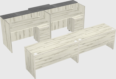 Shared u-shaped reception desks