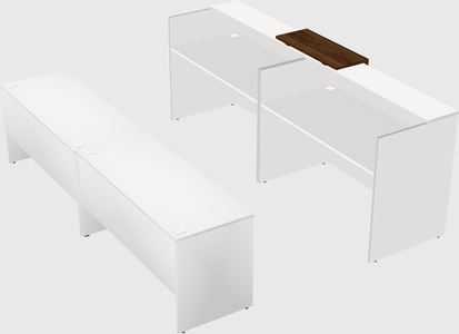 Shared u-shaped reception desks
