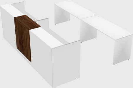 Shared u-shaped reception desks