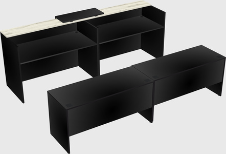 Shared u-shaped reception desks