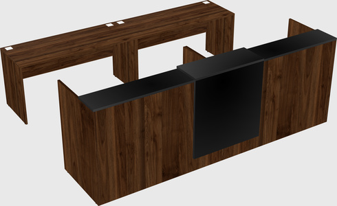 Shared u-shaped reception desks