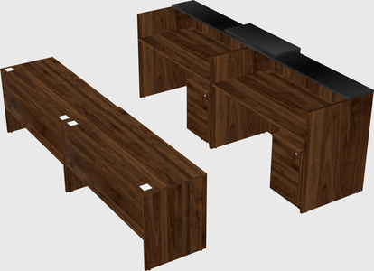 Shared u-shaped reception desks
