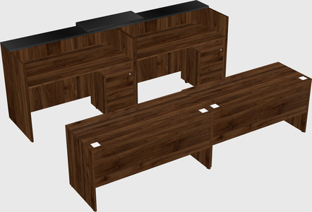 Shared u-shaped reception desks