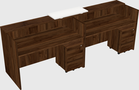 Shared u-shaped reception desks