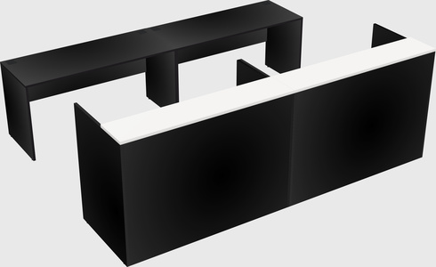 Shared u-shaped reception desks