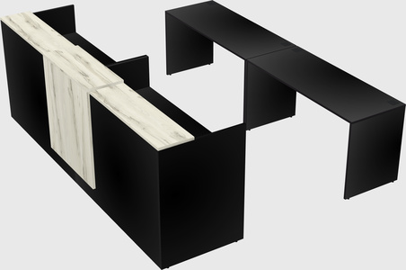 Shared u-shaped reception desks