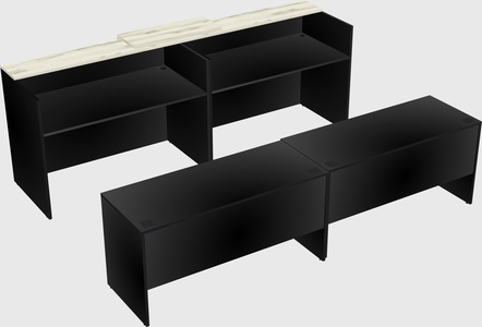 Shared u-shaped reception desks