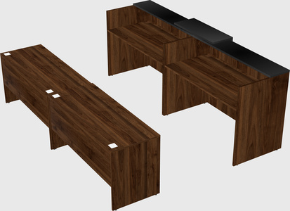 Shared u-shaped reception desks