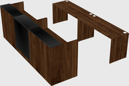 Shared u-shaped reception desks