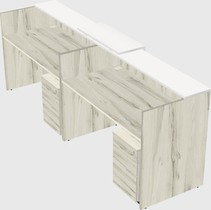 Shared u-shaped reception desks