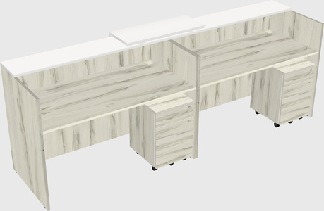 Shared u-shaped reception desks