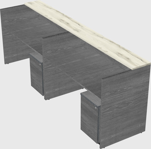 Shared u-shaped reception desks