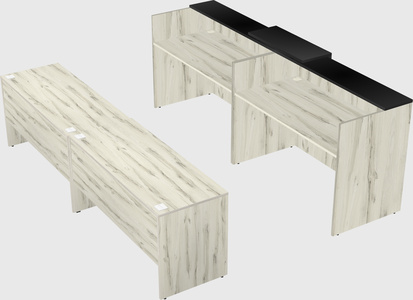 Shared u-shaped reception desks