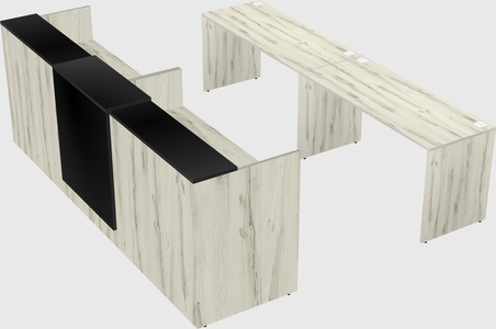 Shared u-shaped reception desks