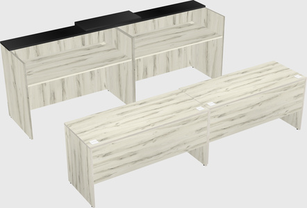 Shared u-shaped reception desks