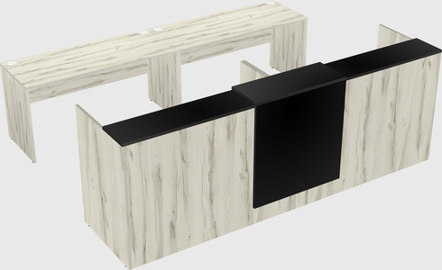 Shared u-shaped reception desks