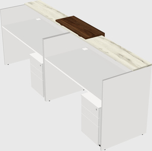 Shared u-shaped reception desks