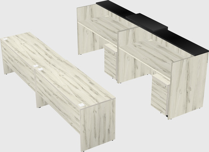 Shared u-shaped reception desks