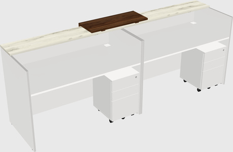 Shared u-shaped reception desks