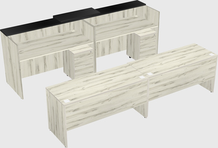 Shared u-shaped reception desks