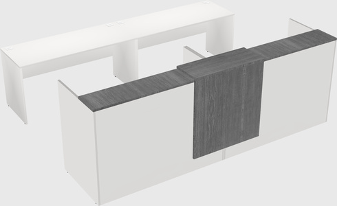 Shared u-shaped reception desks