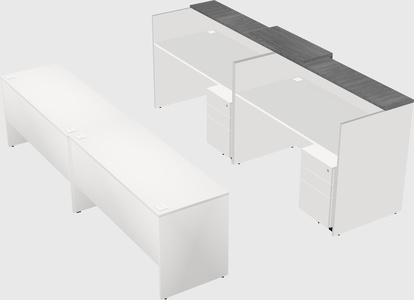 Shared u-shaped reception desks