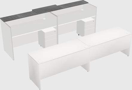 Shared u-shaped reception desks