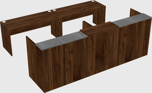 Shared u-shaped reception desks