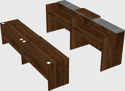 Shared u-shaped reception desks