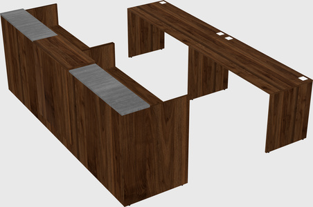 Shared u-shaped reception desks