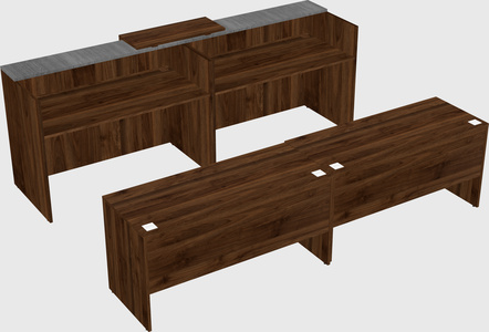 Shared u-shaped reception desks