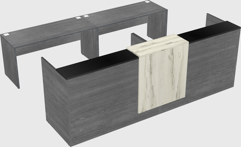 Shared u-shaped reception desks