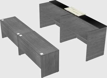 Shared u-shaped reception desks