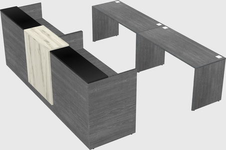 Shared u-shaped reception desks