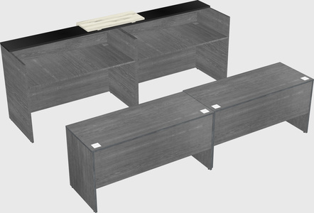 Shared u-shaped reception desks