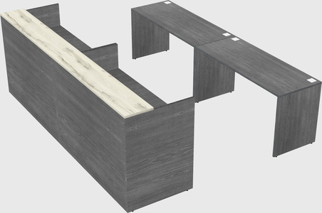 Shared u-shaped reception desks