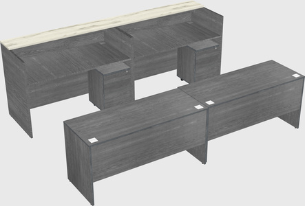 Shared u-shaped reception desks