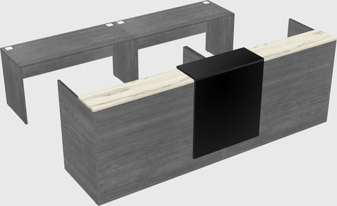 Shared u-shaped reception desks