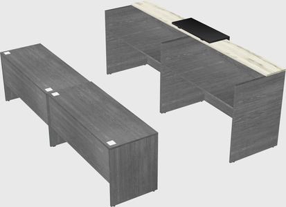 Shared u-shaped reception desks