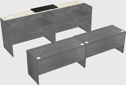 Shared u-shaped reception desks