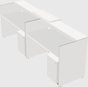 Shared u-shaped reception desks