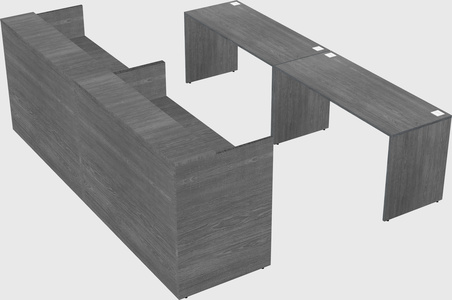Shared u-shaped reception desks