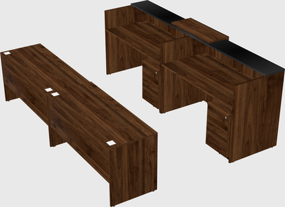 Shared u-shaped reception desks