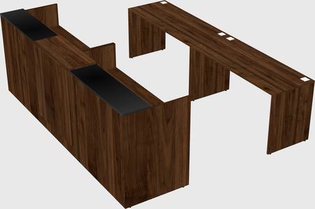 Shared u-shaped reception desks