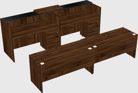 Shared u-shaped reception desks
