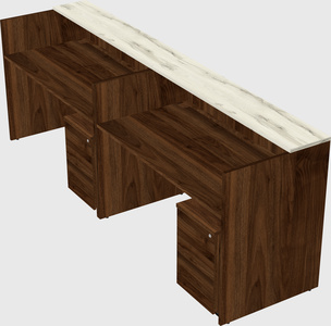 Shared u-shaped reception desks
