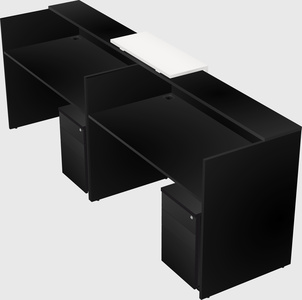Shared u-shaped reception desks